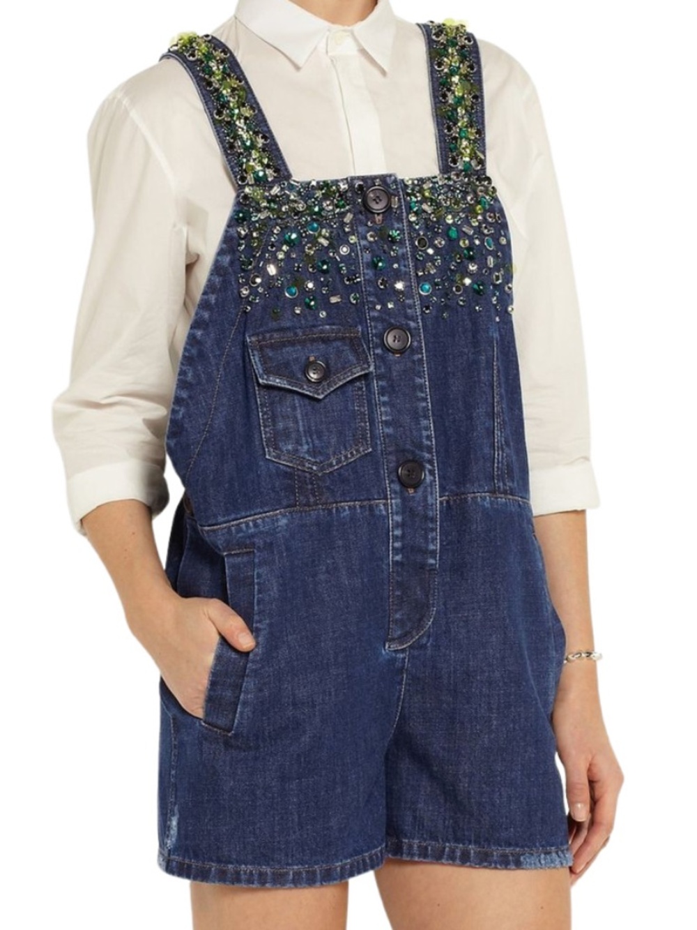 Embellished Denim Playsuit